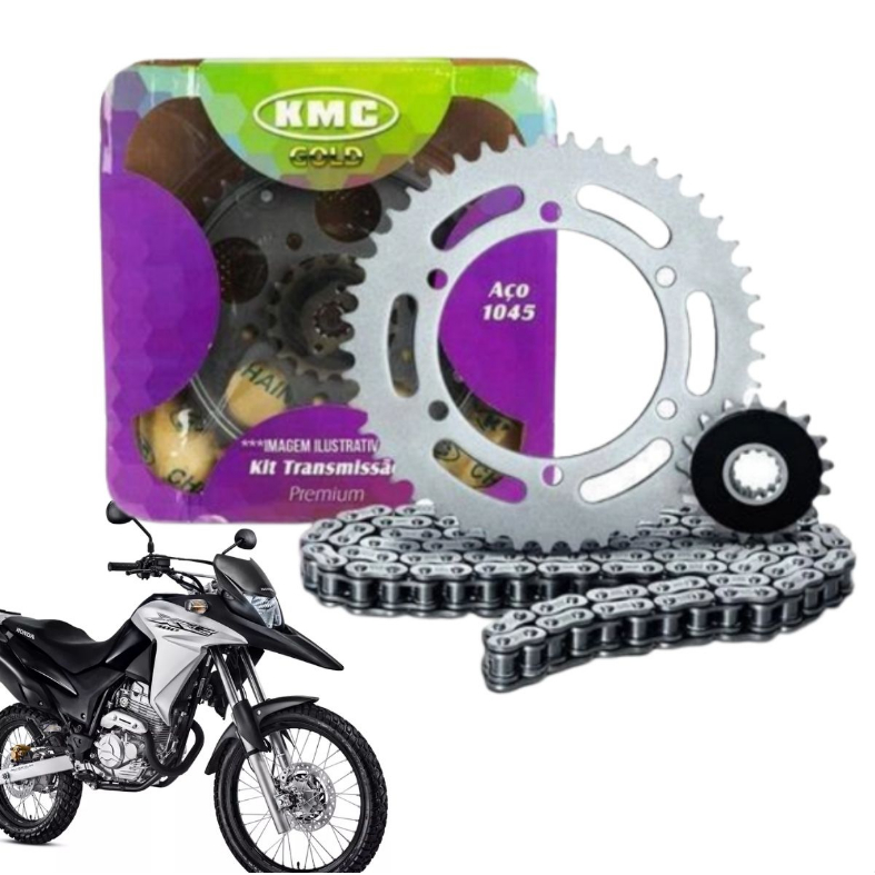 Kit Relacao Tracao Transmissao Com Retentor Honda Xre 300 2010 2011 2012 2013 A 2026 Original Kmc em Oferta na Shopee