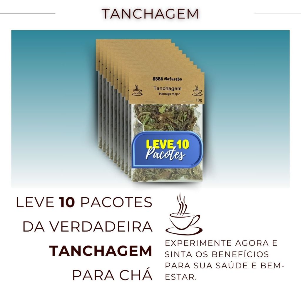 Kit 10 Chá de Tanchagem-Erva Pura de Alta Qualidade