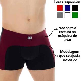 Cueca Boxer Box Bicolor Lisa Masculina Confortável não enrola nas pernas