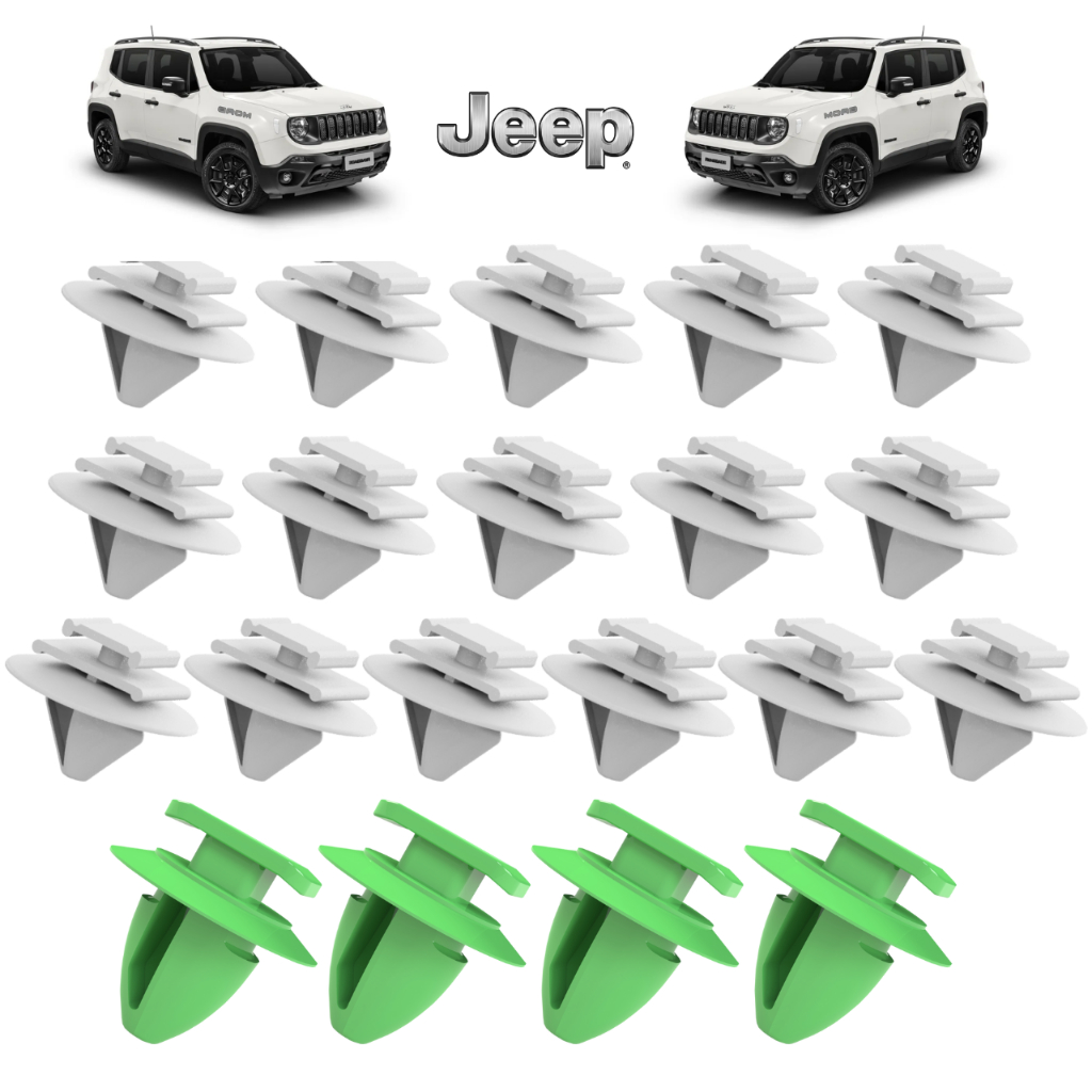 Kit 20 Presilha Moldura Paralama Dianteiro Jeep Renegade 2015/2023