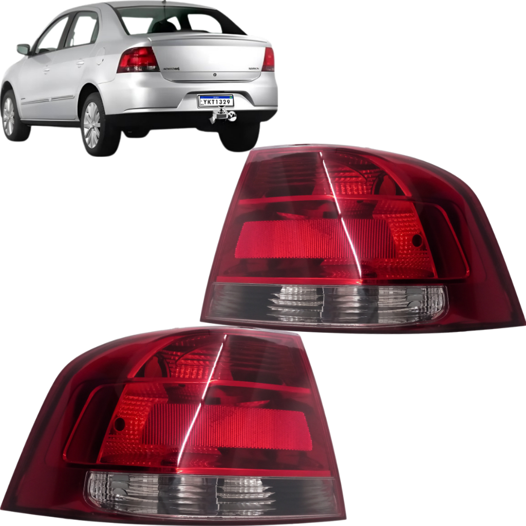 Par de Lanterna Traseira HT Bicolor Voyage G5 2008 a 2013 em Oferta na Shopee