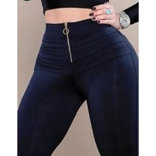 Calça Legging Levanta Bumbum Com Ziper Frontal Cintura Alta