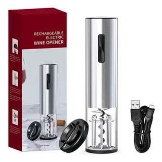 Abridor Cortador Vinho Elétrico Recarregável Saca Rolha Profissional Com Cabo USB Linha Premium/ aco inoxidavel