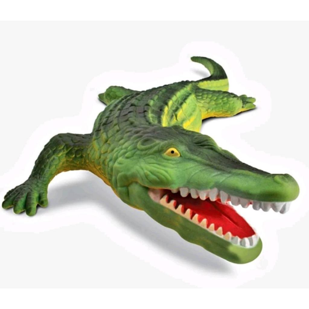 Jacaré Crocodilo Brinquedo Safari Grande 41cm Em Vinil Macio Animais da Selva Zoo