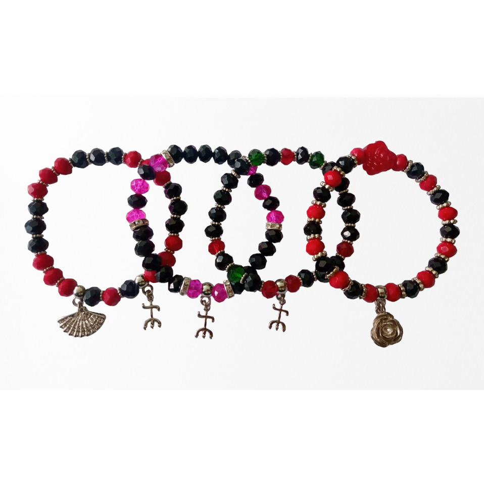 Pulseiras Pombo Gira Cristal de Vidro 8mm Proteção Umbanda Pomba Gira Cigana/Menina/Figueira/Pomba gira das Rosas