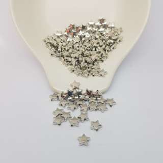 Entremeio Estrelinha Prata ABS Tamanho 8mm Com 100 Unidades.