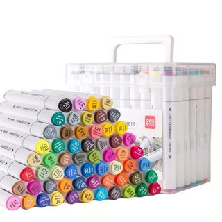 Conjunto 60 Cores De Canetas Marcador Permanente Ponta Dupla 60 Cores Cor Da Tinta Colori…