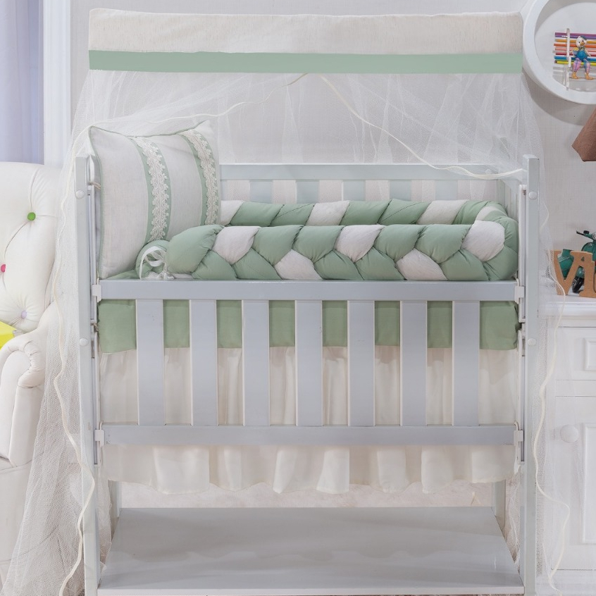 KIT PARA MINI BERÇO MODELO DE TRANÇA  FIORENCE   VÁRIAS  CORES DELICADO  BARATO MENINO MENINA NEUTRO