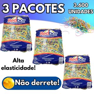 3kg Elástico Látex Colorido Liguinha Pamonha Escritório 1200 unidades em Oferta na Shopee