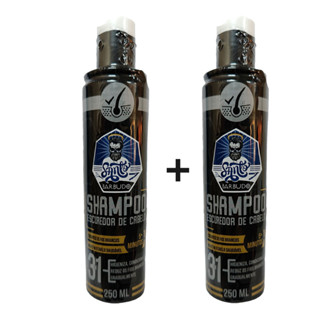 Kit 2 Shampoo Escurecedor Barba e Cabelo Unissex Santo Barbudo Tonico Capilar Dom Pelo em Oferta na Shopee