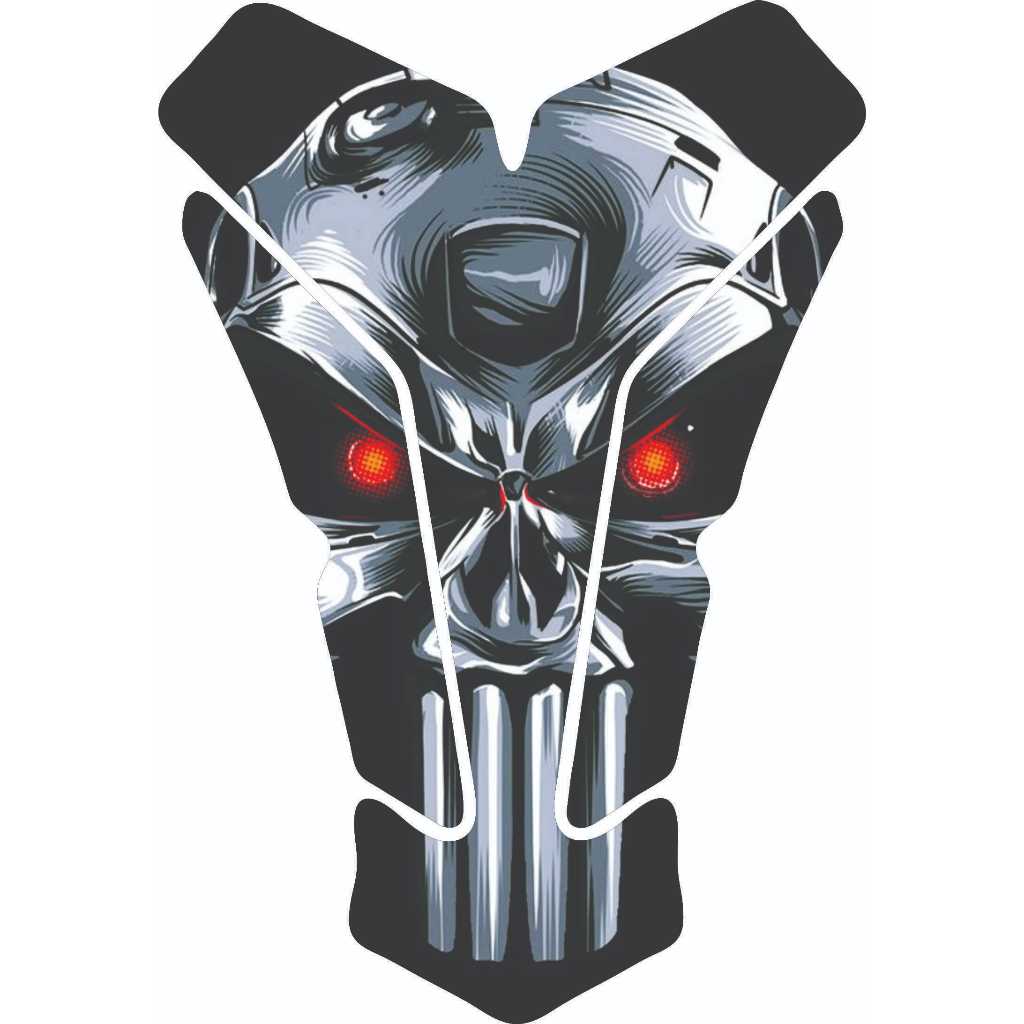 Protetor Para Tanque de Moto Resinado Tankpad Universal Crânio METAL Varios Modelos