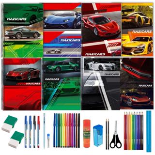 Kit 10 Cadernos Capa Dura Volta as Aula + Acessórios em Oferta na Shopee