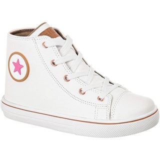 Tenis Infantil GiGiL Teen Feminino Enfeite Estrela All Cano Alto Escolar Macio Leve Confortável Cadarço Star Moda Atual
