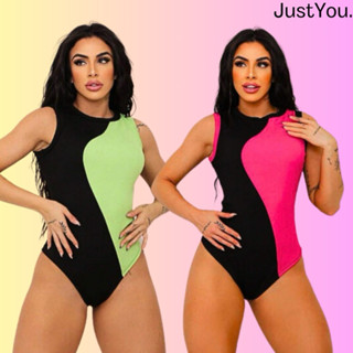 Body BICOLOR Regata Maio Blusa Feminino Básico Várias Cores