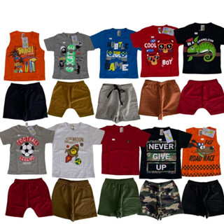 Kit 6 Peças de Roupas Infantil MENINO 3 Camisetas+3 Bermudas - Promoção - Kit com 3 Conjuntos de Roupa Infantil Verão