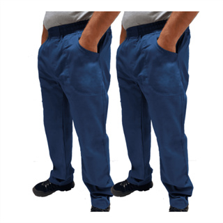 Kit C/ 2 Calça de Uniforme Pedreiro Brim Profissional Reforçada em Oferta na Shopee