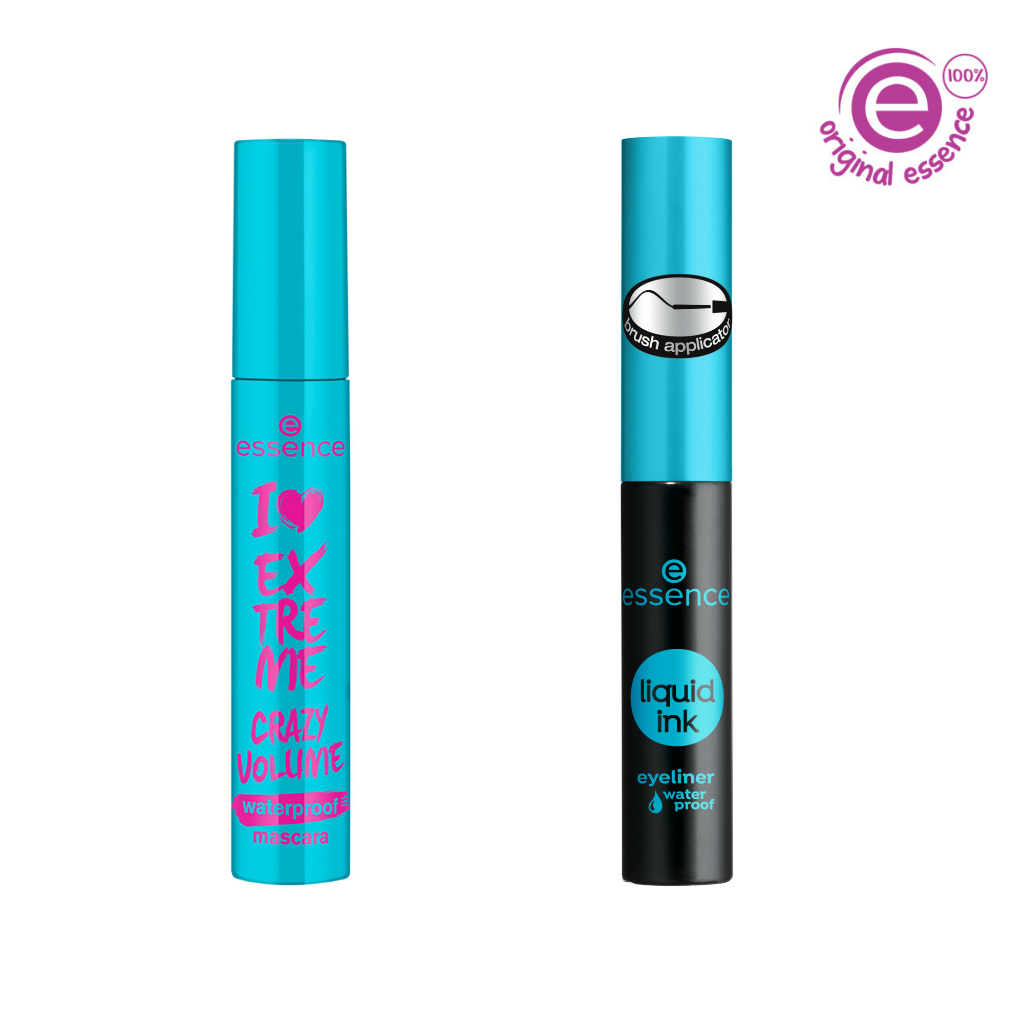 Kit Mascara de Cilios I love extreme Crazy volume + Delineador Liquido a prova d'agua essence em Oferta na Shopee
