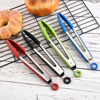 Pegador de silicone e inox multiuso de alimentos cores sortidas em Oferta na Shopee