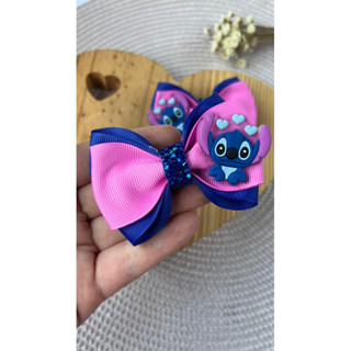 Laço de cabelo para menina presilha parzinho ou unidade Stitch