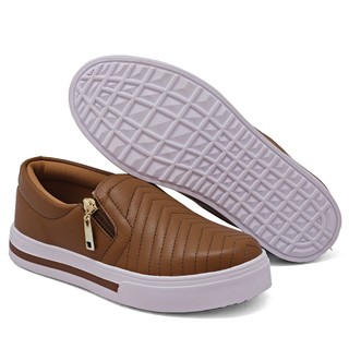 Tênis Slip on  Calce Fácil Elástico Slipper Feminino  Básico Barato Têndencia Marom