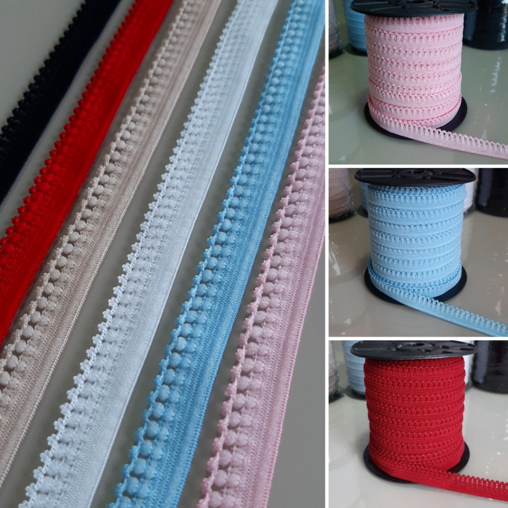 Elástico Bico 13mm Lille com 50 METROS para Calcinha Infantil Lingerie Sutiã