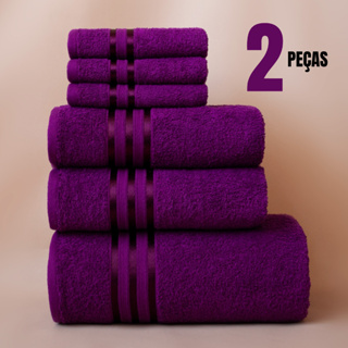 KIT 2 Toalhas - Banho e Rosto Grande Macia 100% Algodão Seca Rápido Ótima Absorção em Oferta na Shopee