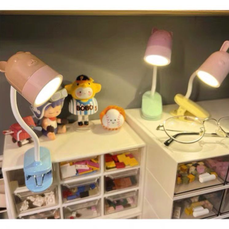 Mini Mini Luminária De Mesa Portátil Com Clipe E Pescoço Flexível Ajustável LED Alimentado Por Bateria Para Leitura/Livros