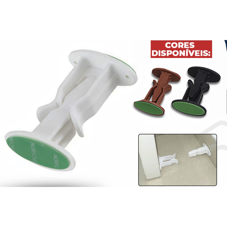 Trava de Porta Prendedor Fixador Adesivo Prático Simples Parede Rodapé Janela Fácil Instalação em Oferta na Shopee