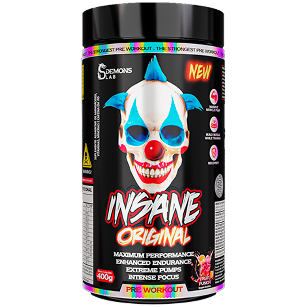 Pré Treino Insane Original Com Beta Alanina 400g Sabor Fruit Punch - Demons Lab