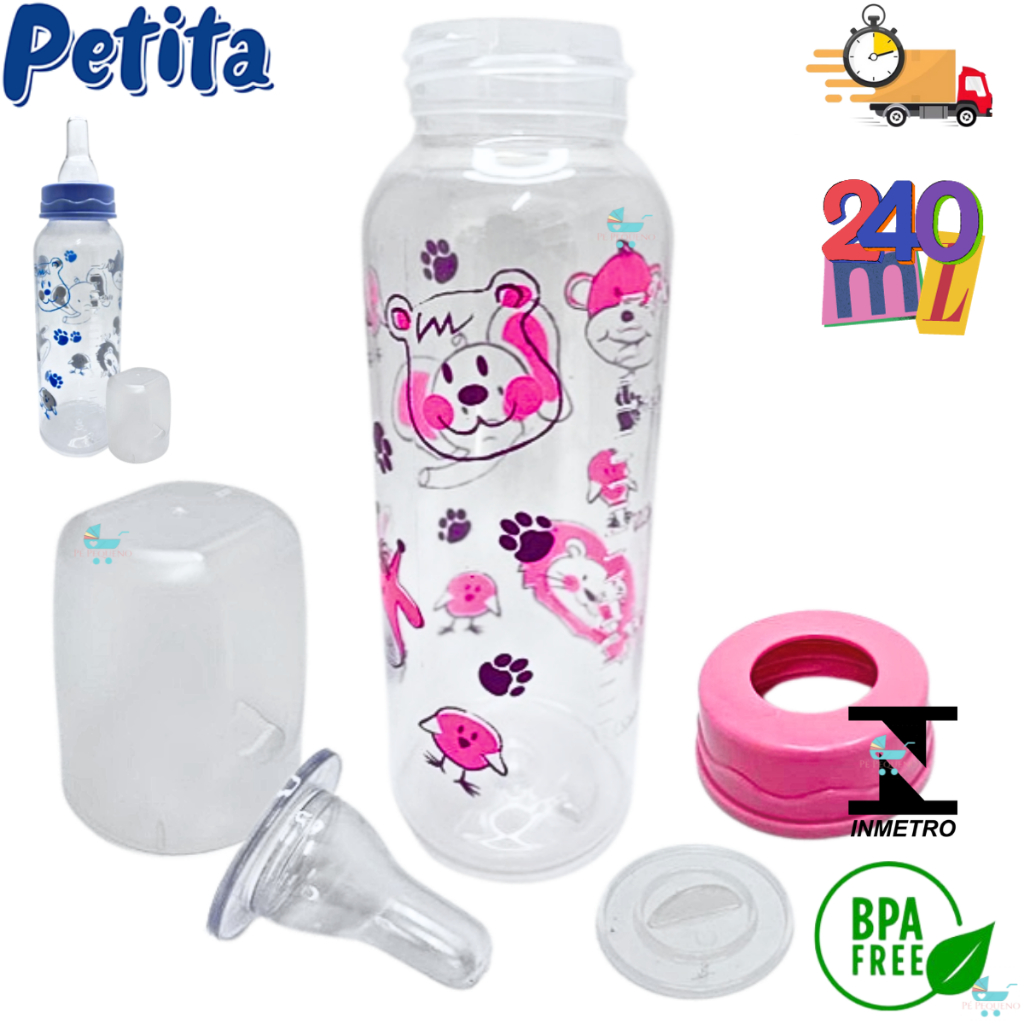 Mamadeira 240 ml Bico Redondo ou Ortodôntico