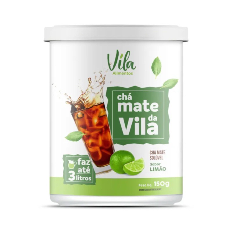 CHÁ MATE SOLÚVEL 150g SABOR LIMÃO VILA ALIMENTOS