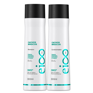 Kit Eico Cachos Mágicos Sem Sal Shampoo e Condicionador 300ml Tratamento Hidratação LIberado Crespos Cacheados