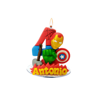 Vela Topo De Bolo Em Biscuit Tema Os Vingadores em Oferta na Shopee