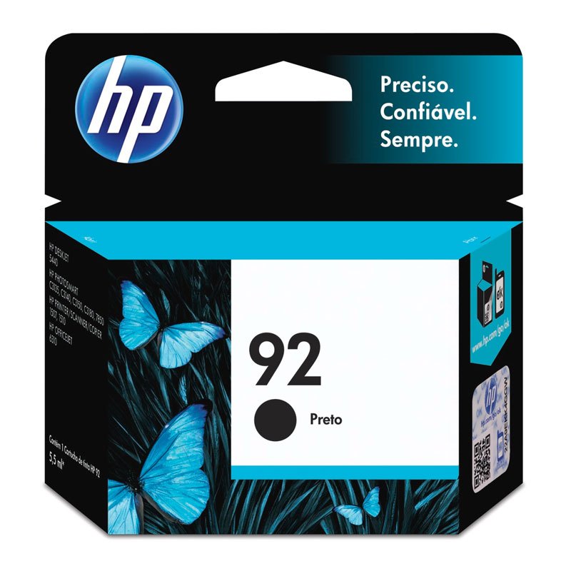 Cartucho HP 92 Original C9362WB preto p/ Deskjet 6540, 5440, Officejet 6310, PSC 1507, 1510
