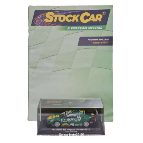 2015 PEUGEOT 408 MARCOS GOMES VOXX RACING STOCK CAR ALTAYA IXO 1:43 CASE ACRILICO C/REVISTA.