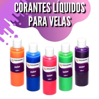 Kit 5 Corante Anilina para Velas Fluorescente Líquido 100ml Saramanil em Oferta na Shopee