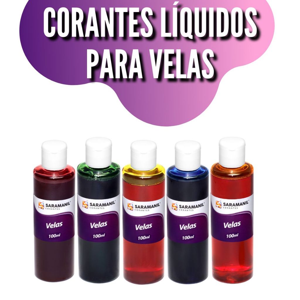 Kit com 5 Cores Corante Líquido para Velas – 100ml cada em Oferta na Shopee