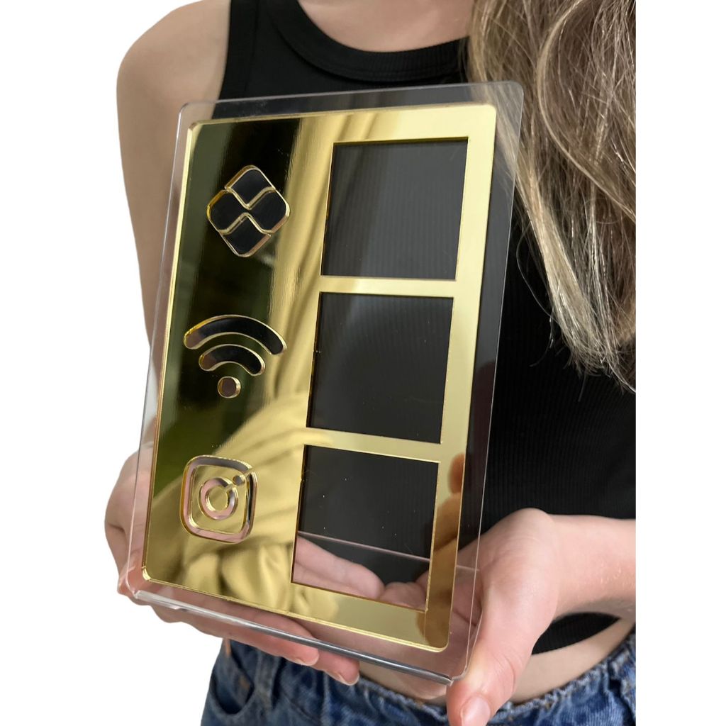 Placa Pix Display Mesa Balcão  PIX WI FI  INSTAGRAM MODERNO