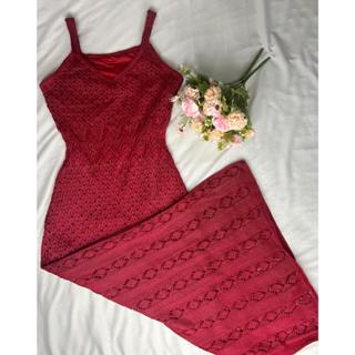 Vestido Manoella Tricot Tricô Rendado Forro