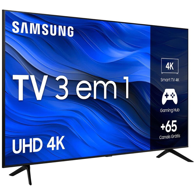 Smart TV 65" UHD 4K Samsung 65CU7700, Processador Crystal 4K, Samsung Gaming Hub, Visual Livre de Cabos, Tela sem limites, Alexa built in