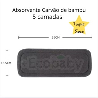 Absorvente de Carvão de Bambu 5 camadas Reutilizável