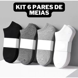 Kit 6 Pares Meia Cano Curto  Soquete Confortável