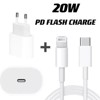 Carregador Para iPhone Fonte + Cabo 20w PD Turbo Rapido Tipo C Lightning