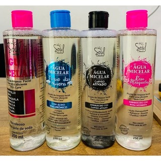 Água Micelar Facial Acido Hialurônico e Rosa Mosqueta 7 em 1 Limpeza Profunda Anti Oleosidade  Maquiagem Soul Cosmeticos