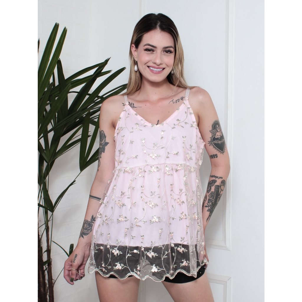 Regata Feminina Estilo de Flor