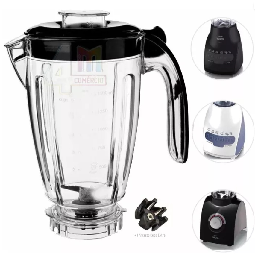 Copo Liquidificador Compatível Philips Walita Ri2044 Ri2054 Ri2081