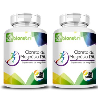 Kit 2x Cloreto de Magnésio de P.A 120 Capsulas 500mg Bionutri
