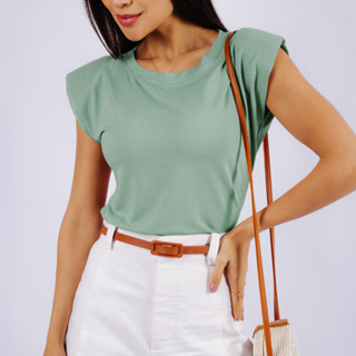 Blusa Feminina Elegante Básica Com Ombreira