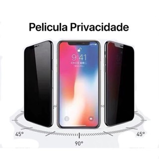 Película de Vidro 3D Privacidade Anti Spy Privativa Para iPhone 7 8 XS XR 11 12 13 14 15 Pro Max