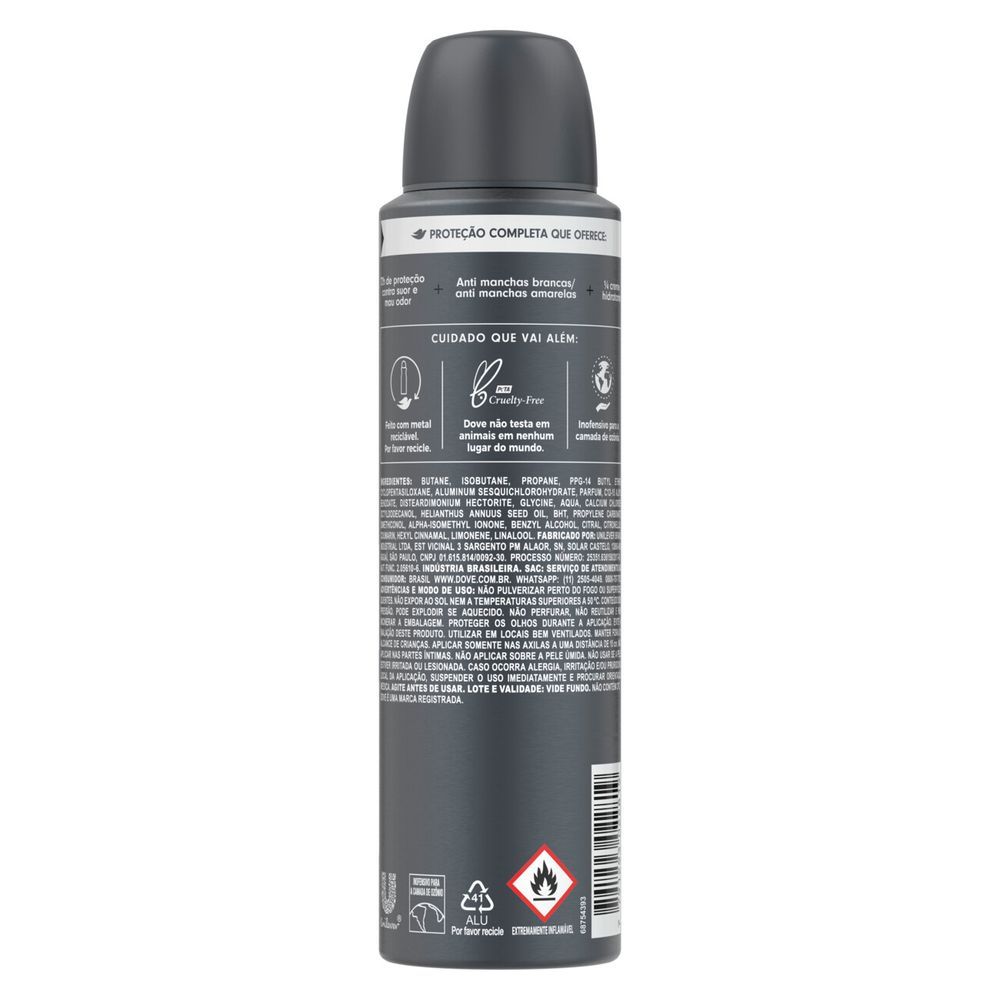 Detalhes do Kit 12 Desodorantes Dove Men+Care Antitranspirante Aerossol Invisible Dry 150ml